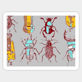 Gurdy beetles grey Sticker